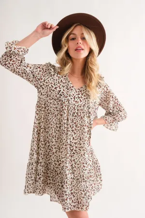 🌟 And The Why Leopard Ruffle Hem Woven Mini Dress 🌟