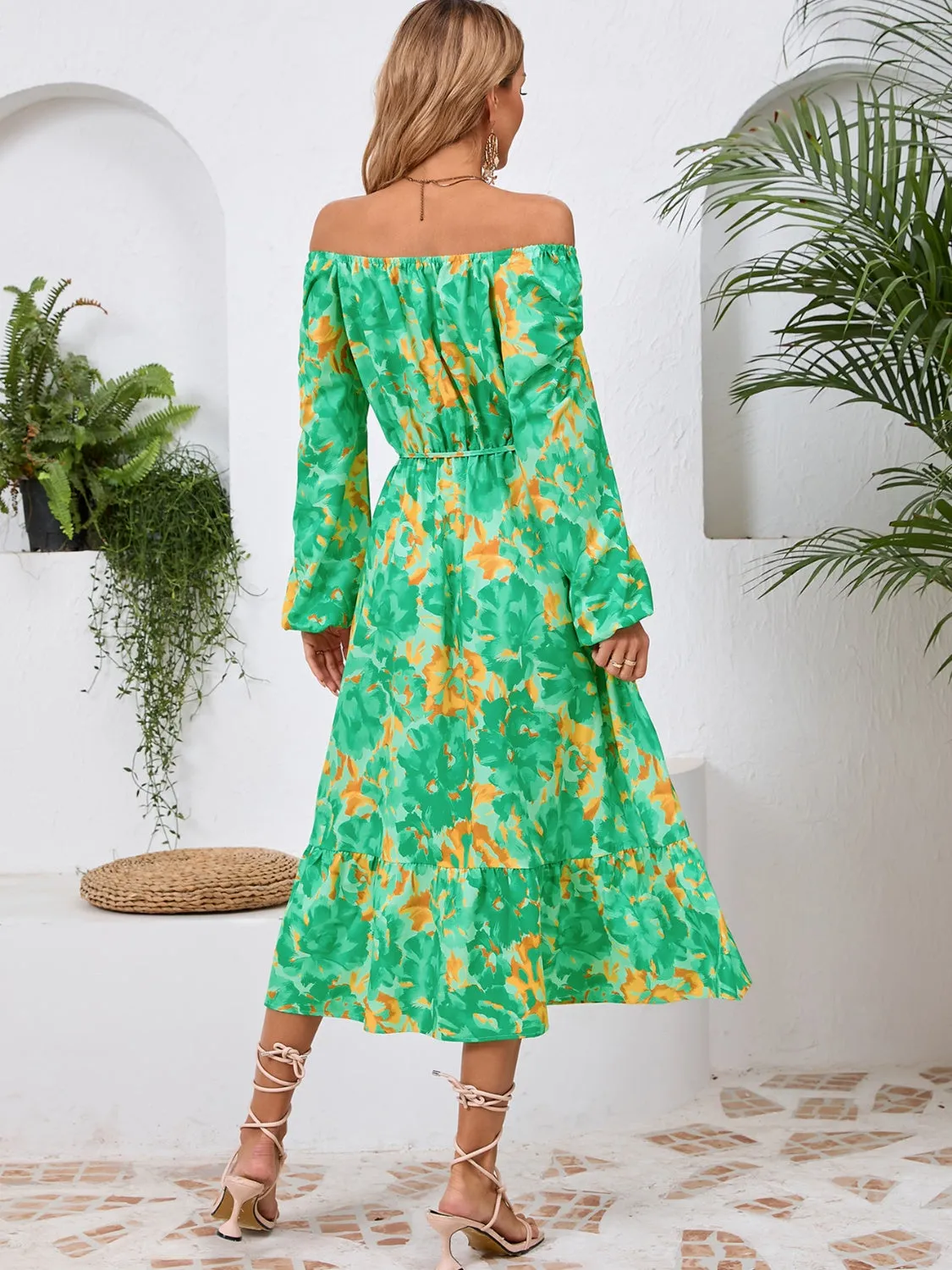 🌼 Printed Long Sleeve Midi Dress 🌼