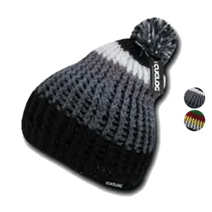 1 Dozen Cuglog Matterhorn Rugged Beanies Pom Style Thick Knit Wholesale Lots