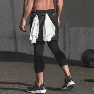 2 In 1 Quick Dry Jogging Gym Men's Workout Shorts