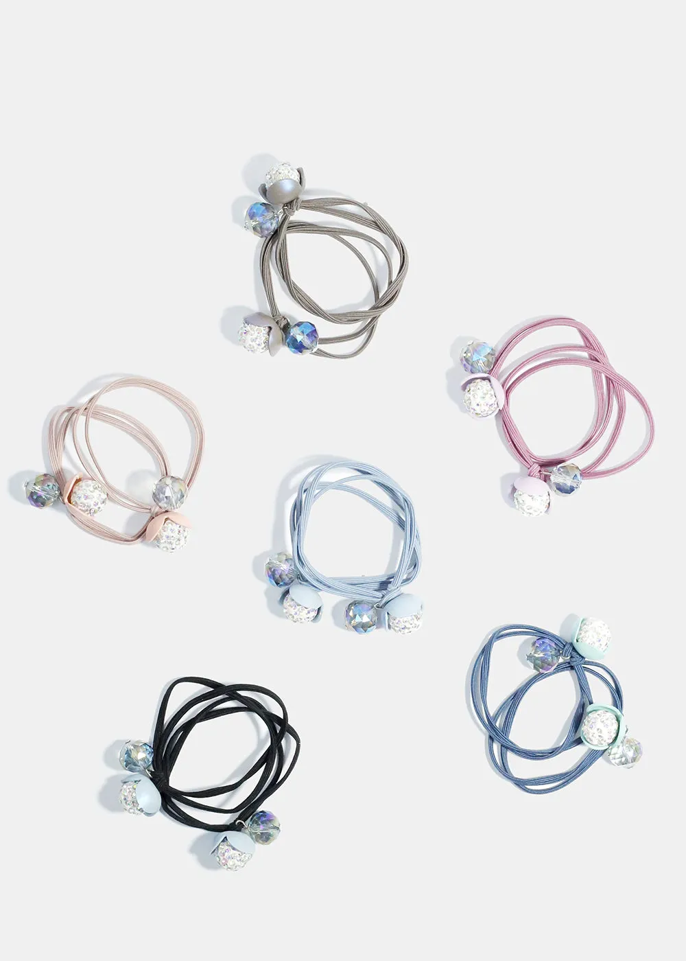 2-Piece Flower & Ball Hair Ties