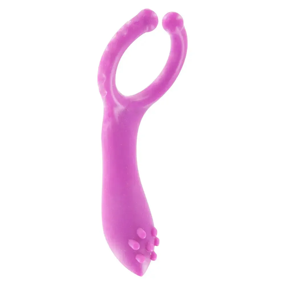 4-inch Toyjoy Silicone Pink Vibrating Cock Ring with Clit Stim