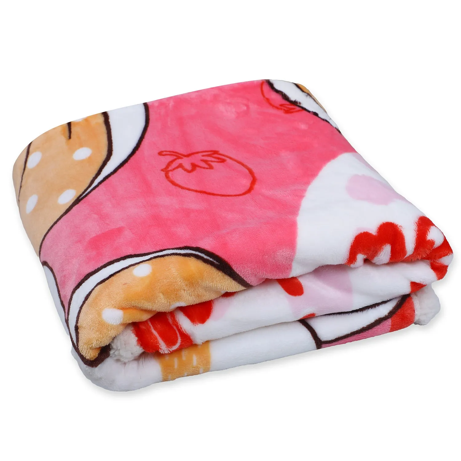 Baby Moo Strawberry Rabbit Super Soft Swaddling All Season Blanket - Red