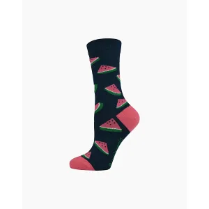 Bamboozld Womens Watermelon Bamboo Sock Navy