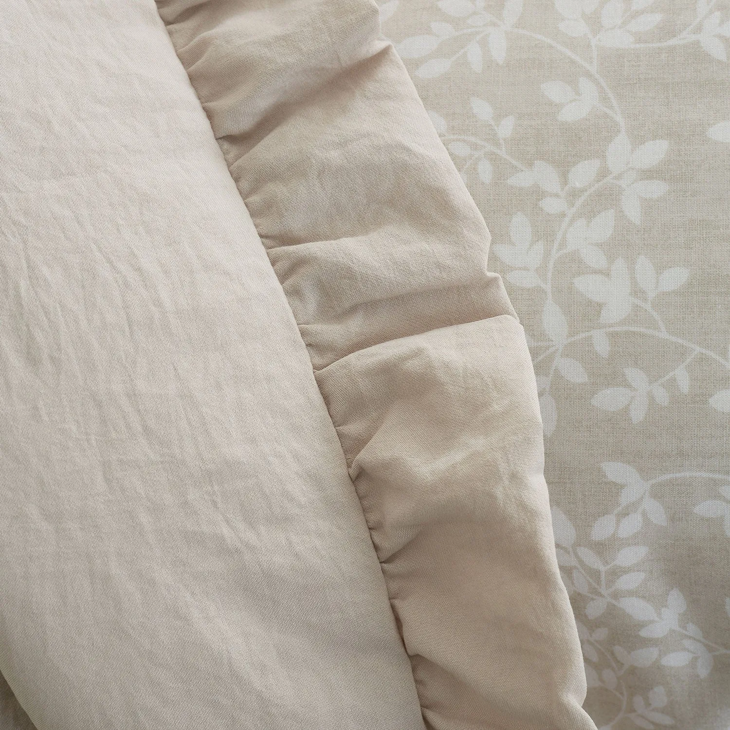 Bianca Soft Washed Frill Natural Bedspread (220cm x 230cm)