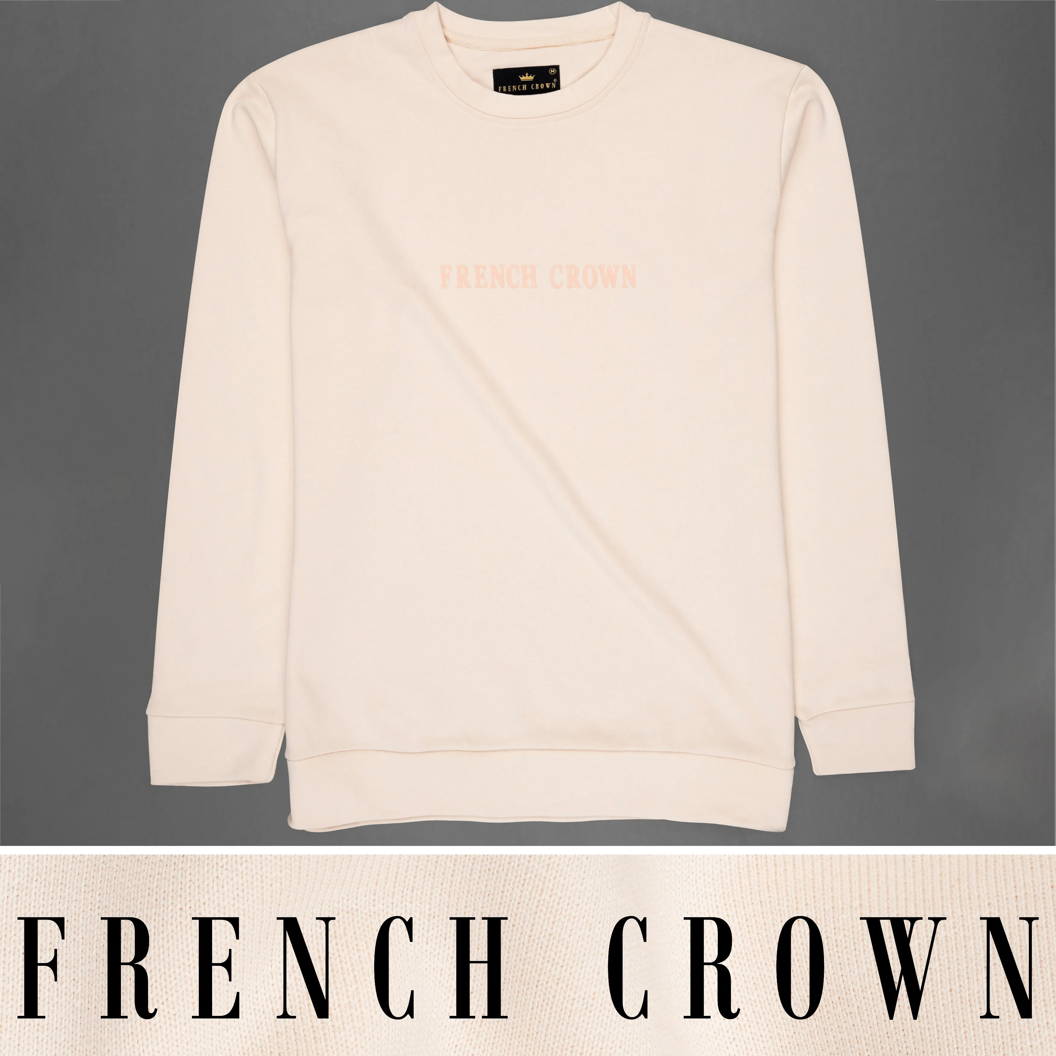 Bizarre Cream Full Sleeve Premium Cotton Heavyweight Sweatshirt