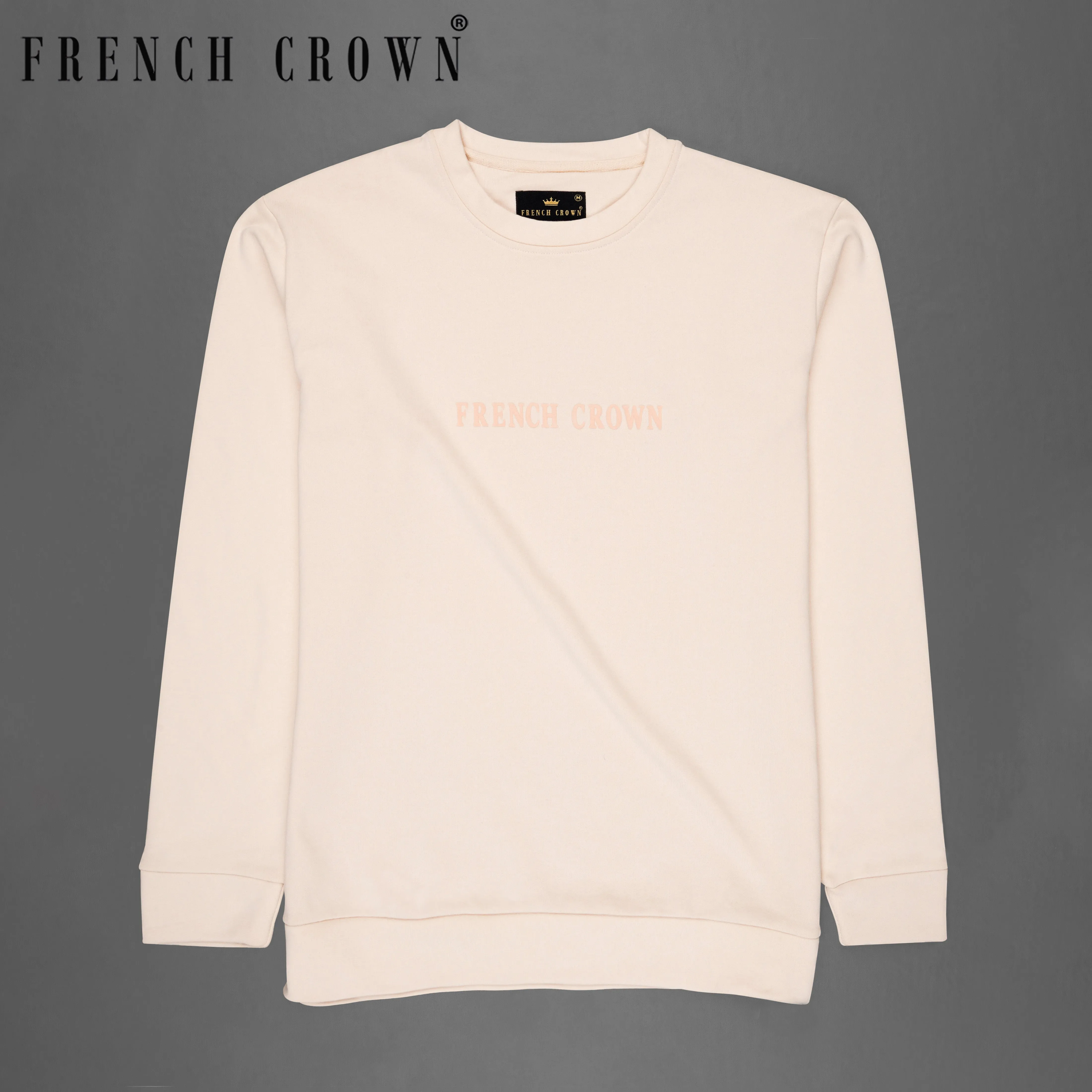 Bizarre Cream Full Sleeve Premium Cotton Heavyweight Sweatshirt