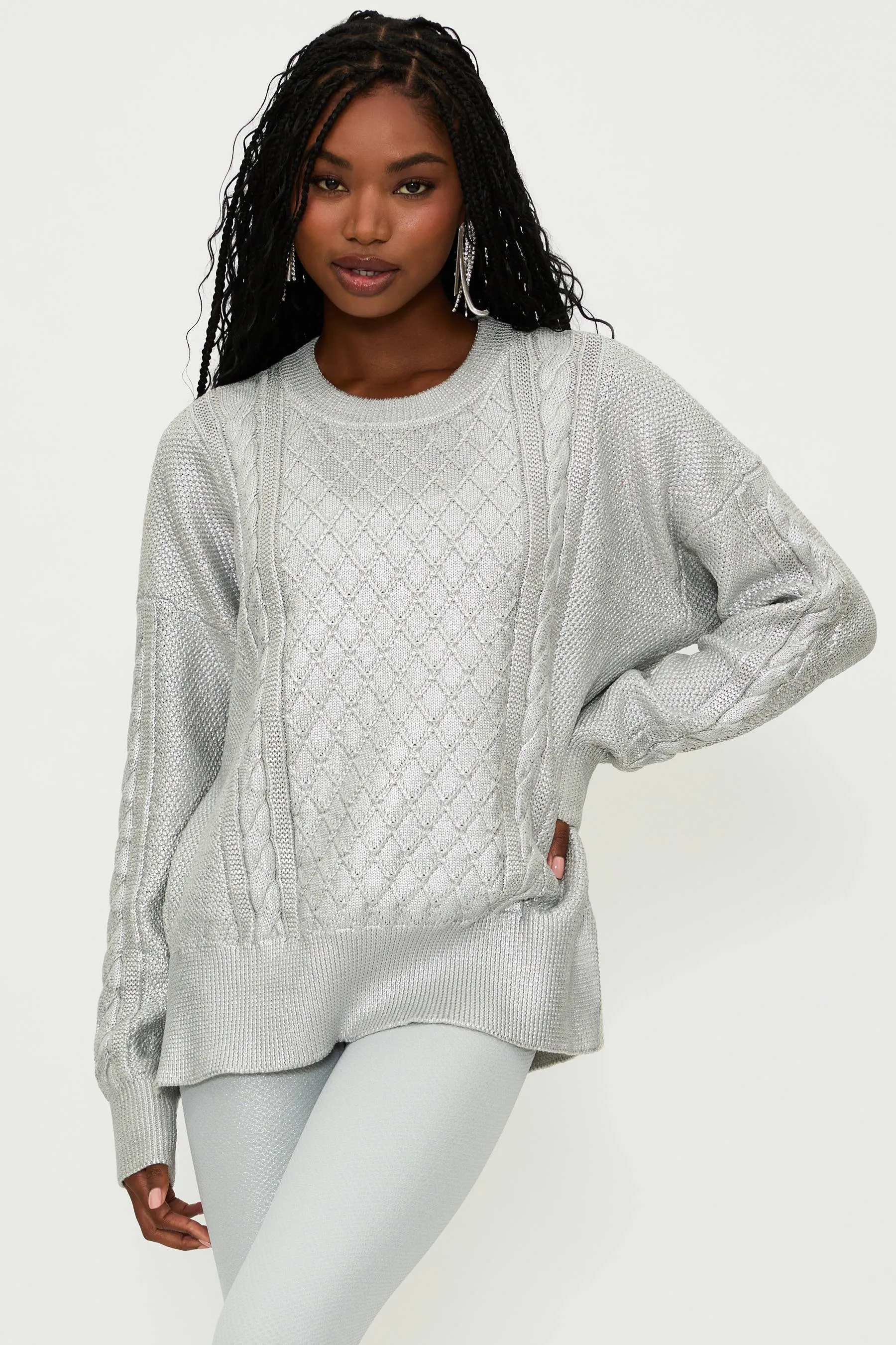 Callie Sweater Silver Shine Cable