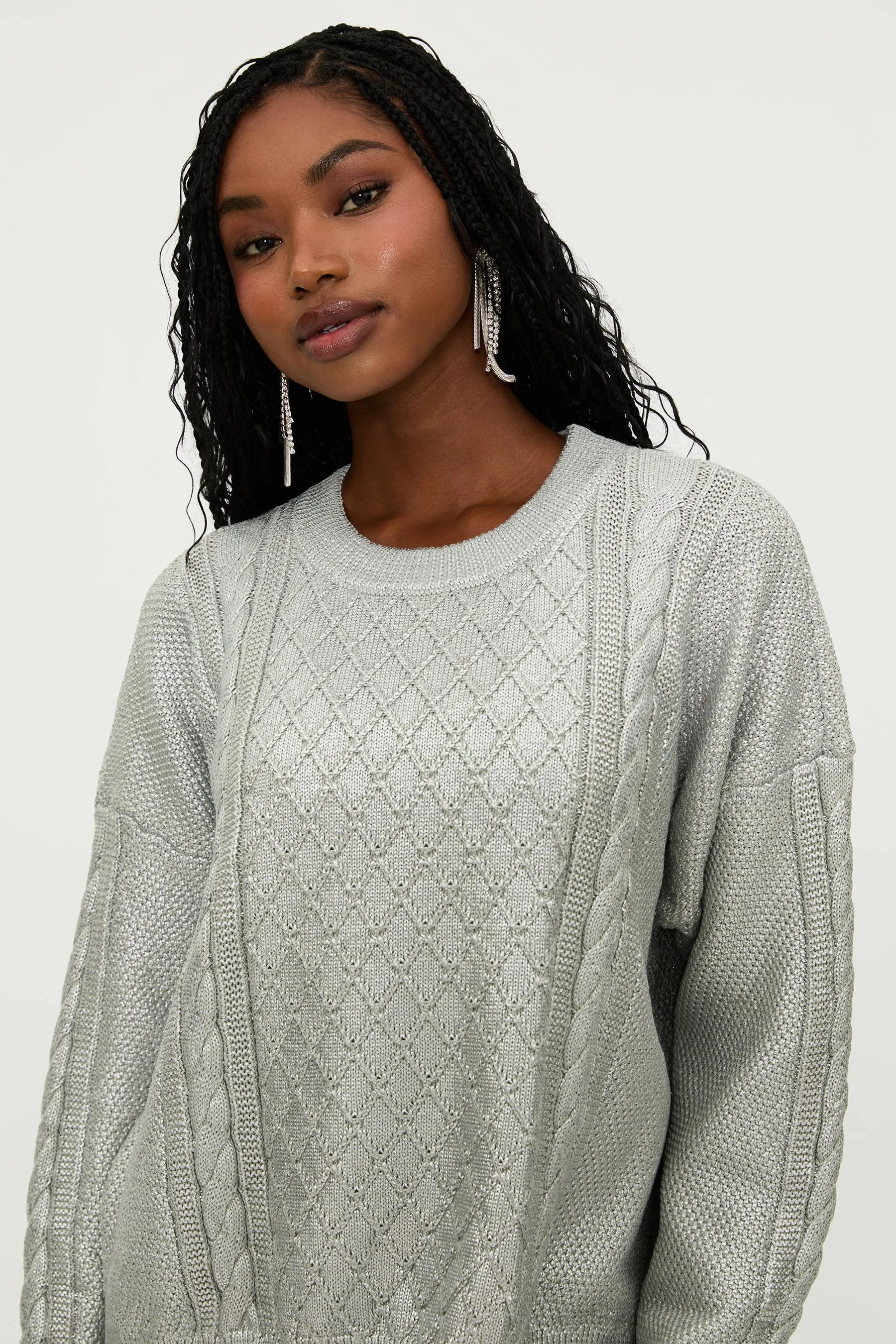 Callie Sweater Silver Shine Cable