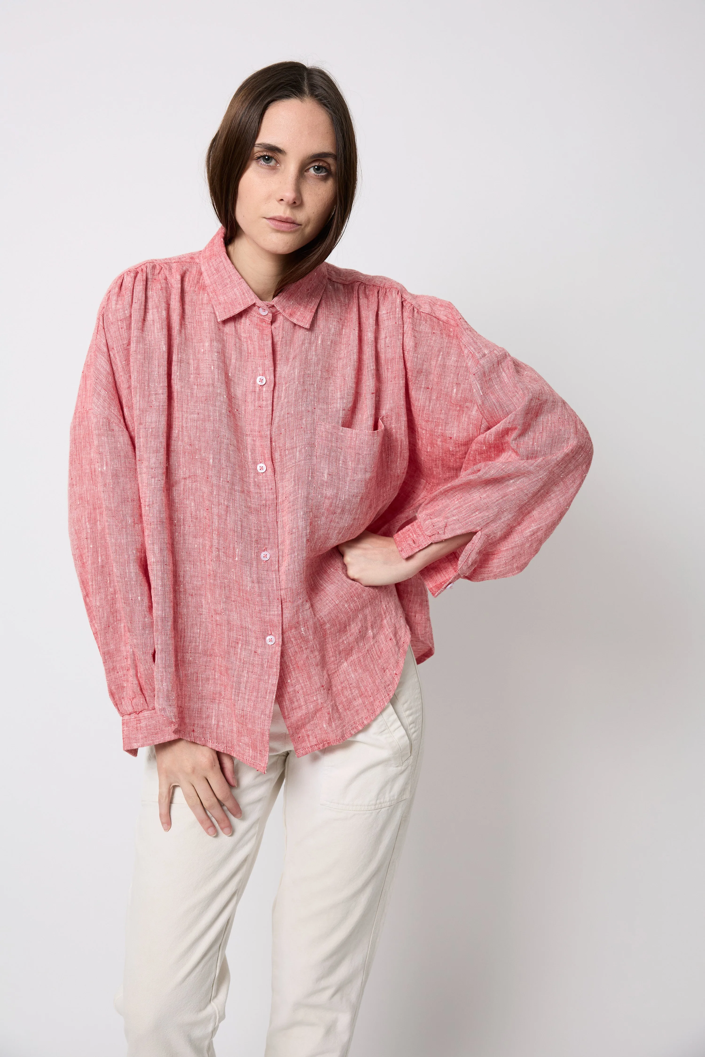 Chambray Parr Blouse ° Scarlet