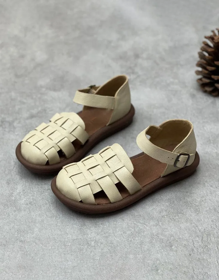 [Clearance] Wide Toe Box Soft Sole Comfortable Retro Flat Sandals (40-41)