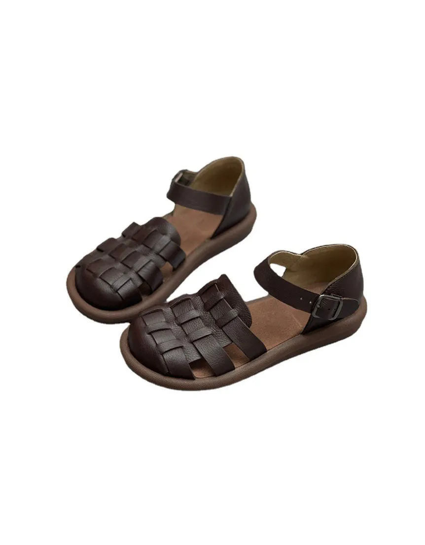 [Clearance] Wide Toe Box Soft Sole Comfortable Retro Flat Sandals (40-41)