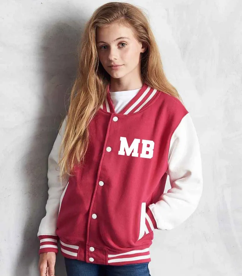 Customized Women's Varsity Jacket, American College Style with Initials