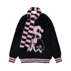 Faire Echo Fall Winter Pink Cat Mohair Sweater