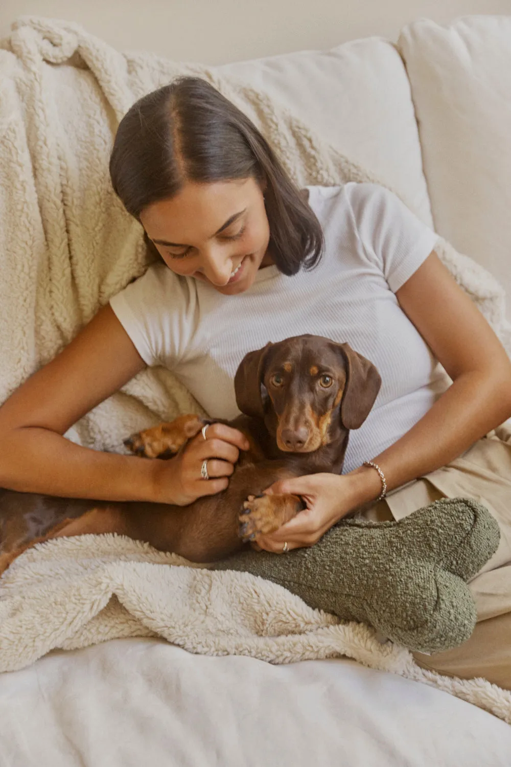 Faux Fur Pet Blanket - Marshmallow