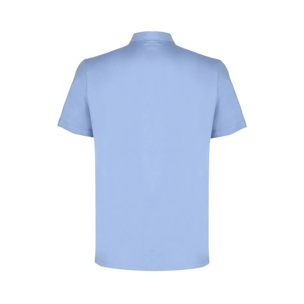 FERRANTE Button Front Short Sleeve Shirt LIGHT BLUE