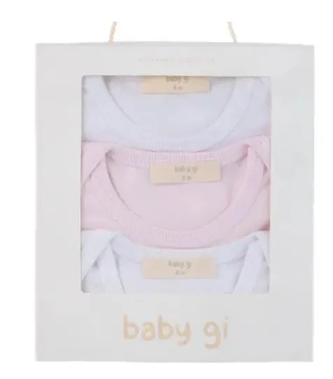 Girls Essential Bodysuits Set - White & Pink