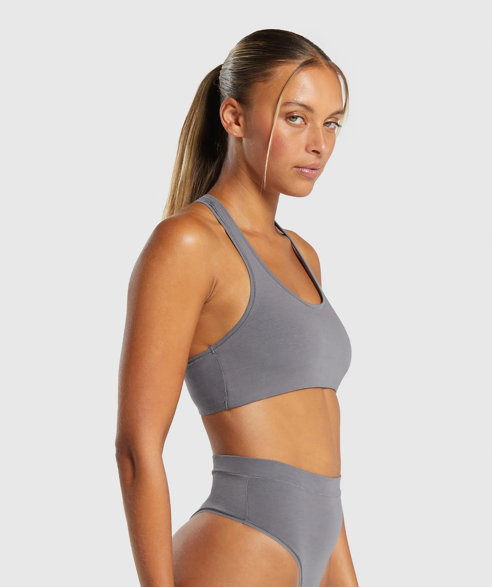 Gymshark Cotton Bralette - Brushed Grey