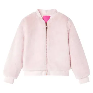 Kids' Soft Pink Faux Fur Jacket - Warm, Stylish & Comfortable for Ages 7-8 | Size 128