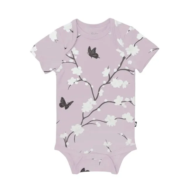 Kyte Baby Short Sleeve Printed Bodysuit in Cherry Blossom