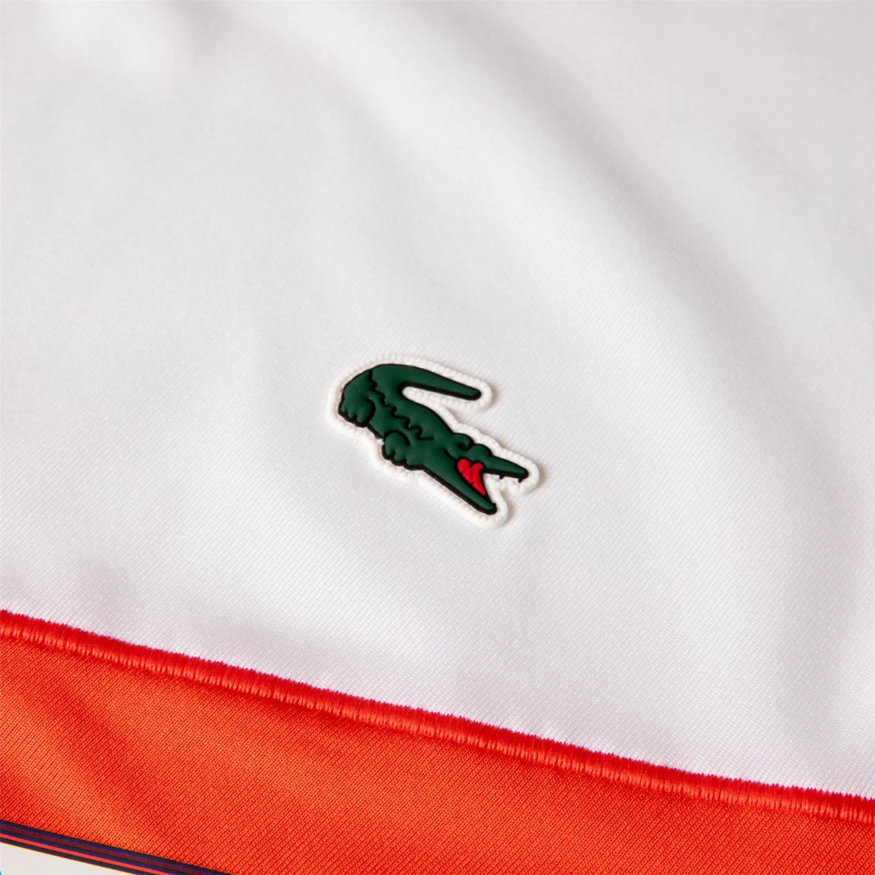 Lacoste Tennis x Daniil Medvedev Slim Fit Seamless Polo White/Orange/Bordeaux/Navy Blue - AW23