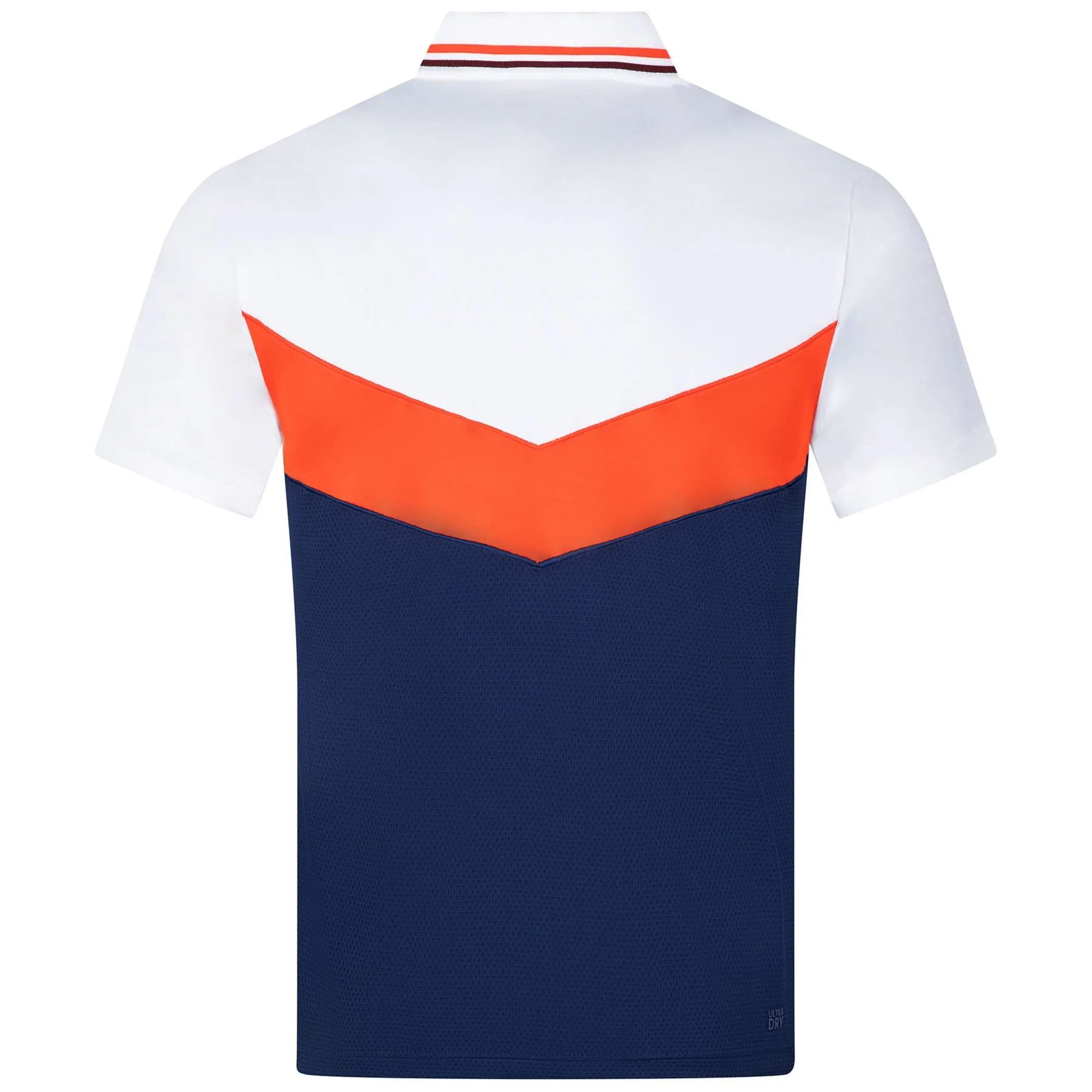 Lacoste Tennis x Daniil Medvedev Slim Fit Seamless Polo White/Orange/Bordeaux/Navy Blue - AW23