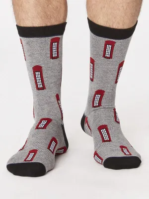 London Telephone Box Bamboo Socks