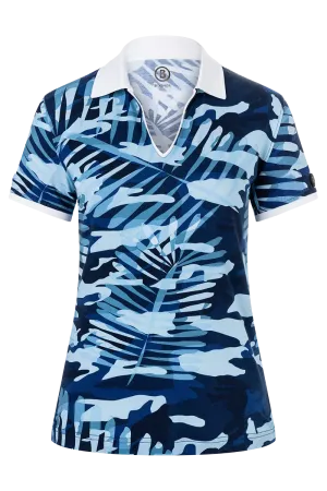 Lumi 2 Palm Print Golf Shirt - Sport Blue