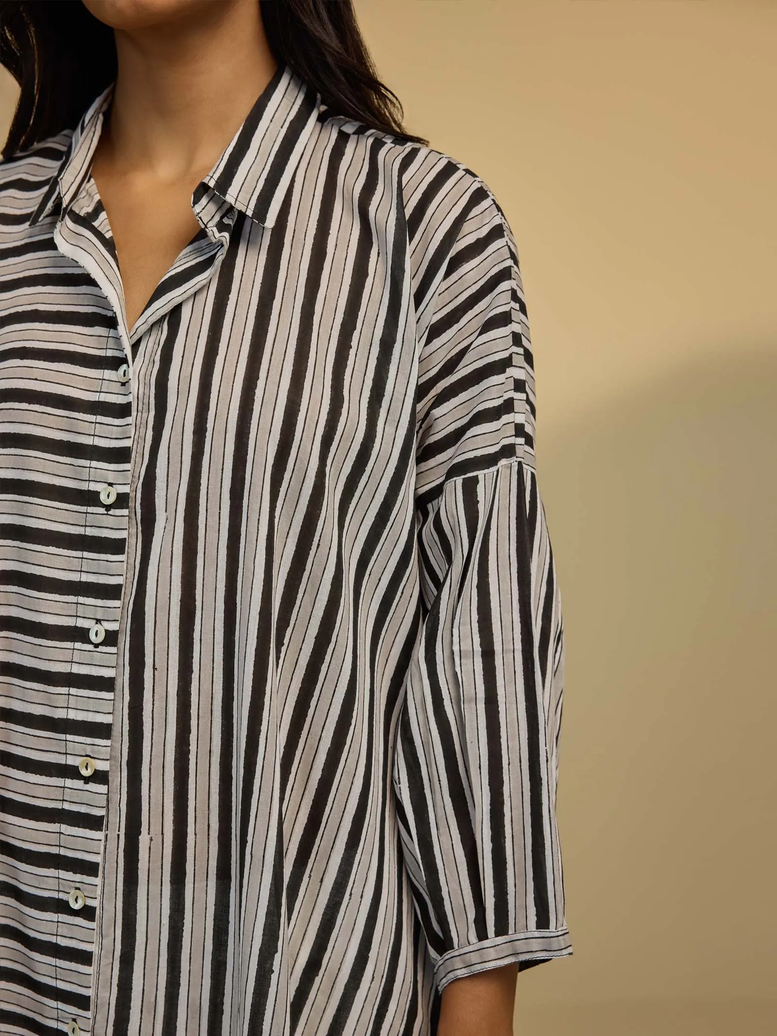 Madras Voile Shirt - Jail Stripe