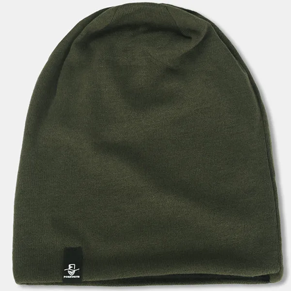 Men Jersey Soild Color Slouchy Beanie Hat N010