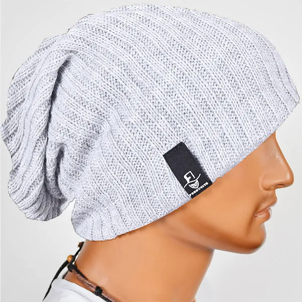 Mens Knit Slouchy Beanie Hats for Winter Summer B309