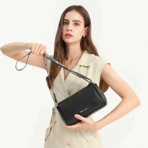 Miss Lulu Genuine Leather Crossbody Bag - Green | Lightweight, Wide Strap, Versatile & Stylish