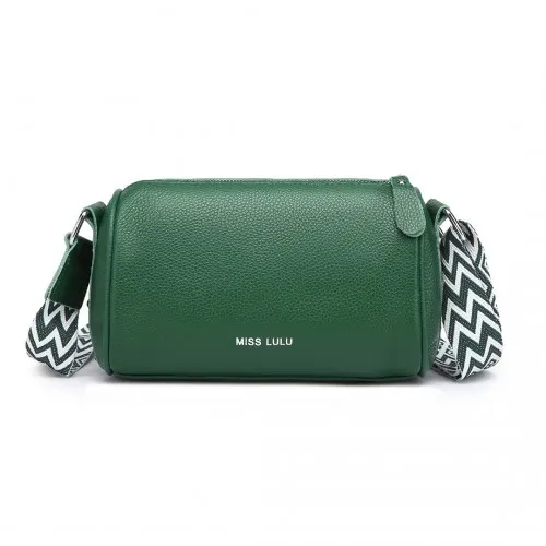 Miss Lulu Genuine Leather Crossbody Bag - Green | Lightweight, Wide Strap, Versatile & Stylish