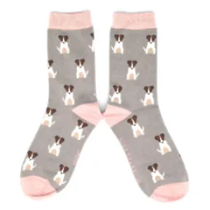 Miss Sparrow Bamboo Grey Mini Jack Russel Socks