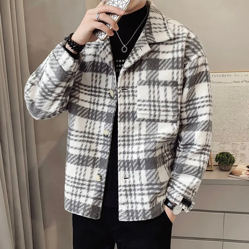 Monochrome Gingham Big Pocket Thick Jacket