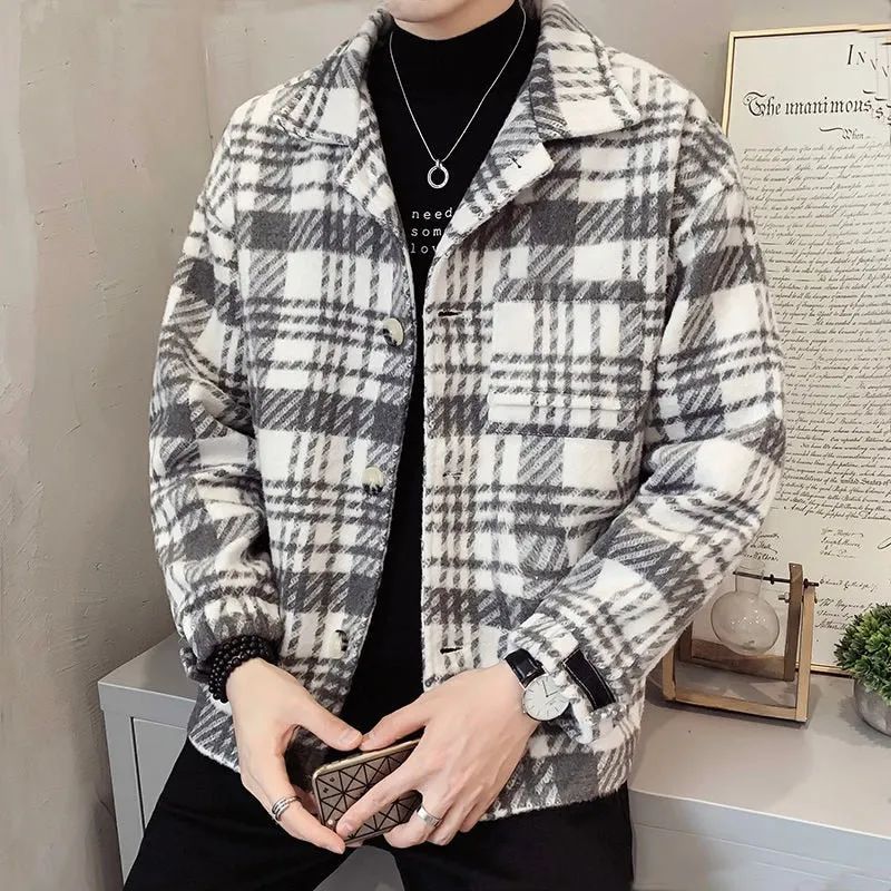 Monochrome Gingham Big Pocket Thick Jacket