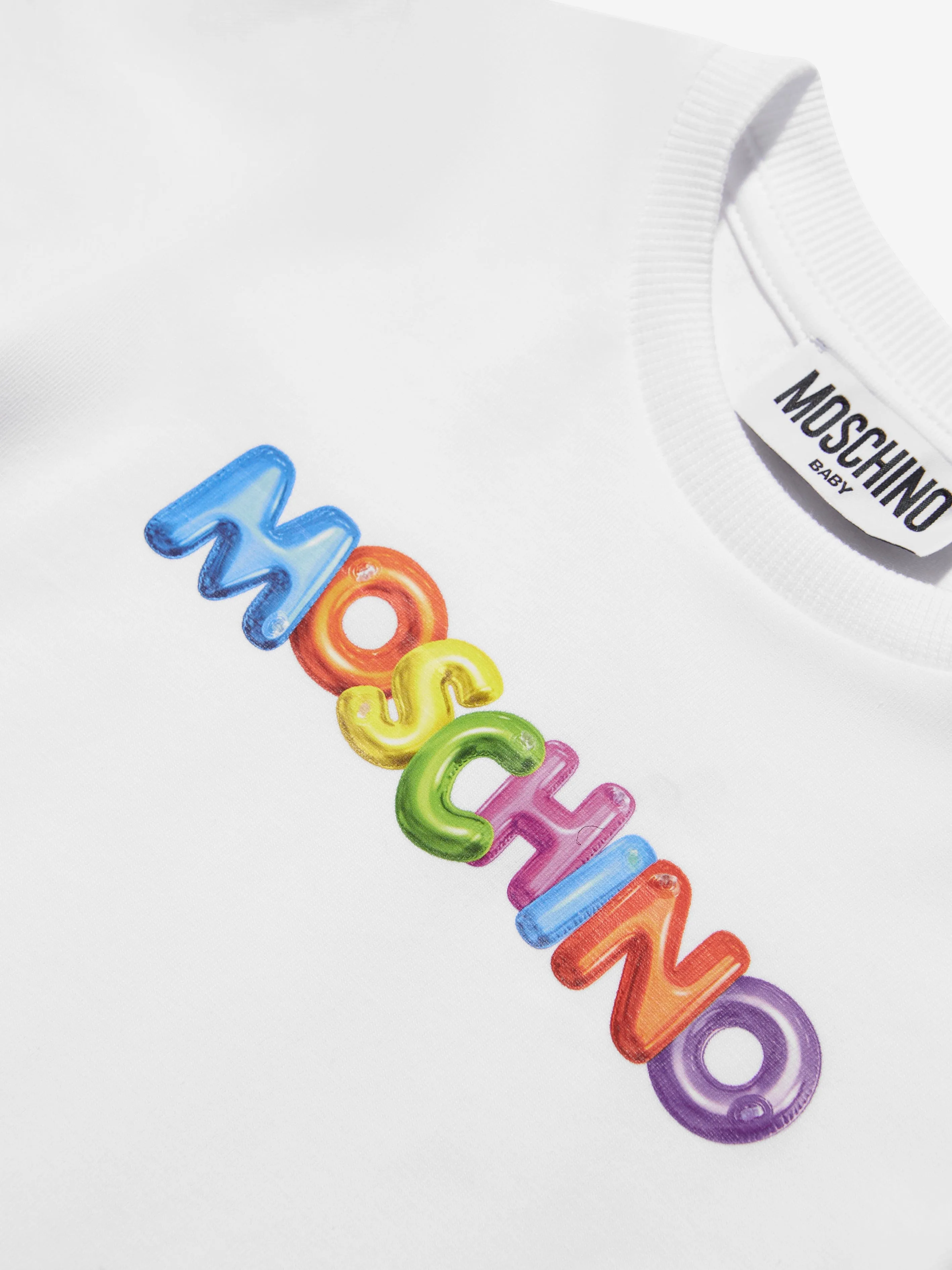 Moschino Baby Girls Logo T-Shirt in White