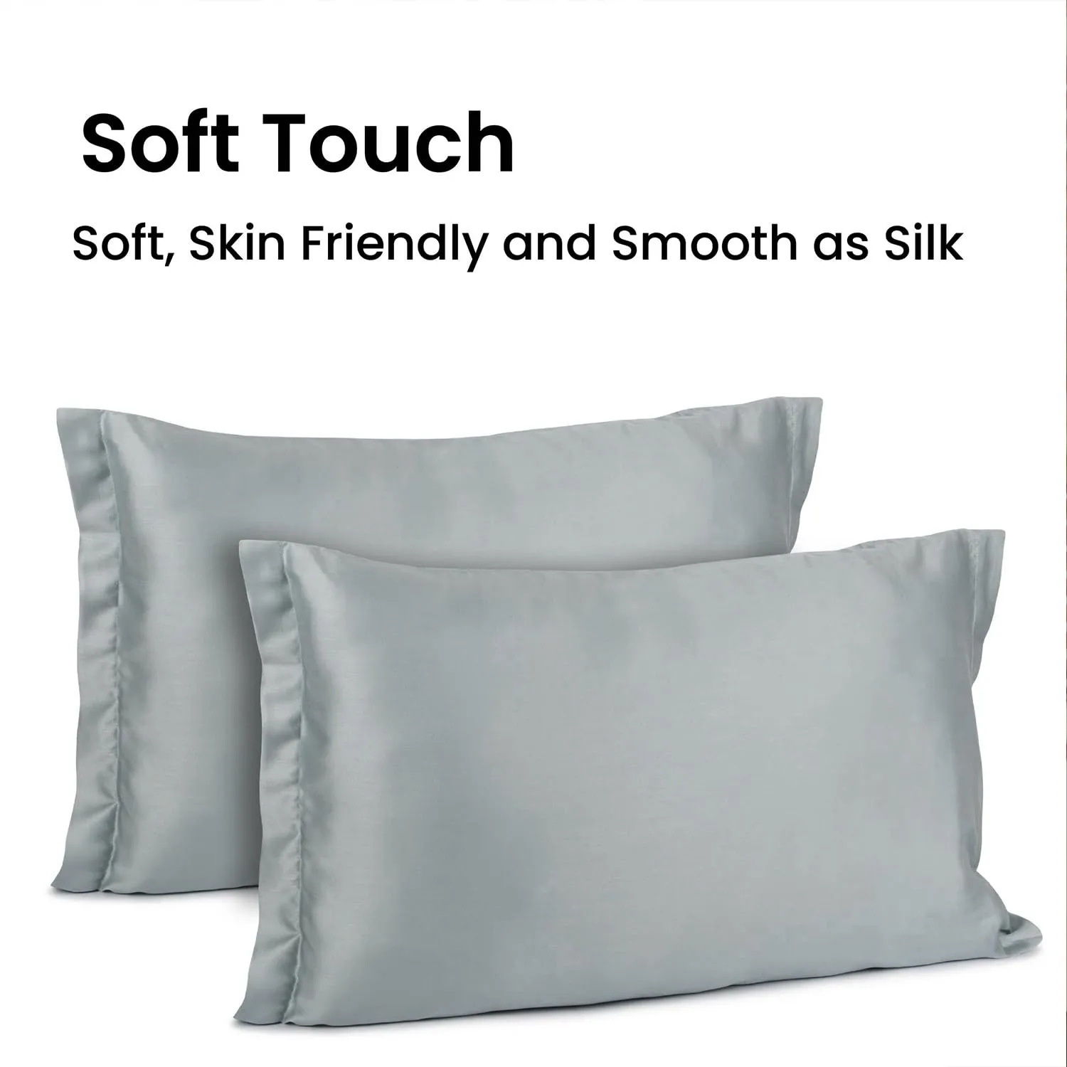 Mush Bamboo Pillow Cover Set of 2 | 100% Bamboo Pillow Cover for Hair and Skin | Breathable, Silky Soft and Cooling Envelope Pillowcases for Hot Sleepers & Night Sweats | (Charcoal Grey, 17"x27")