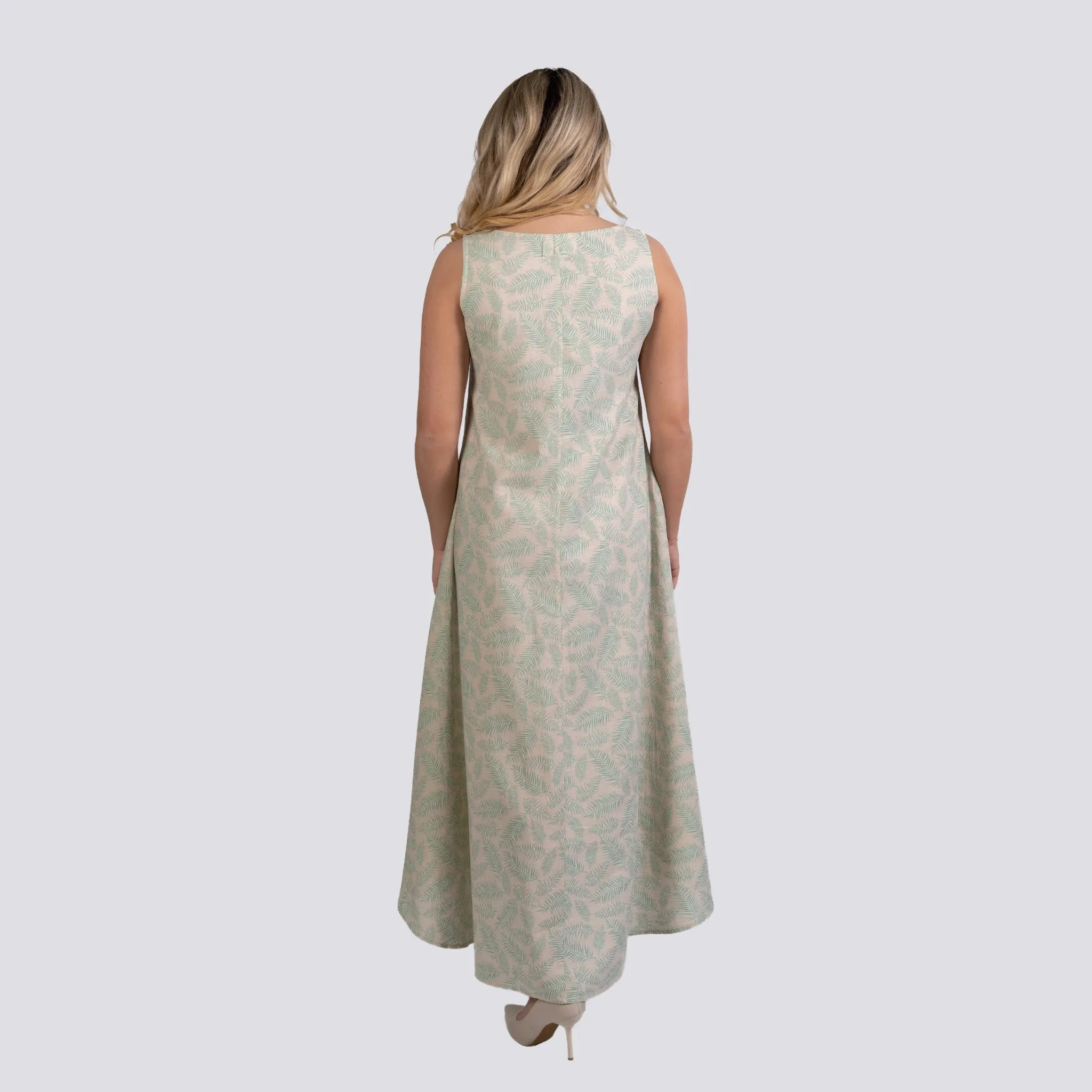 Mystic Breeze High Low Linen Cotton Dress | Sustainable Women's Dress