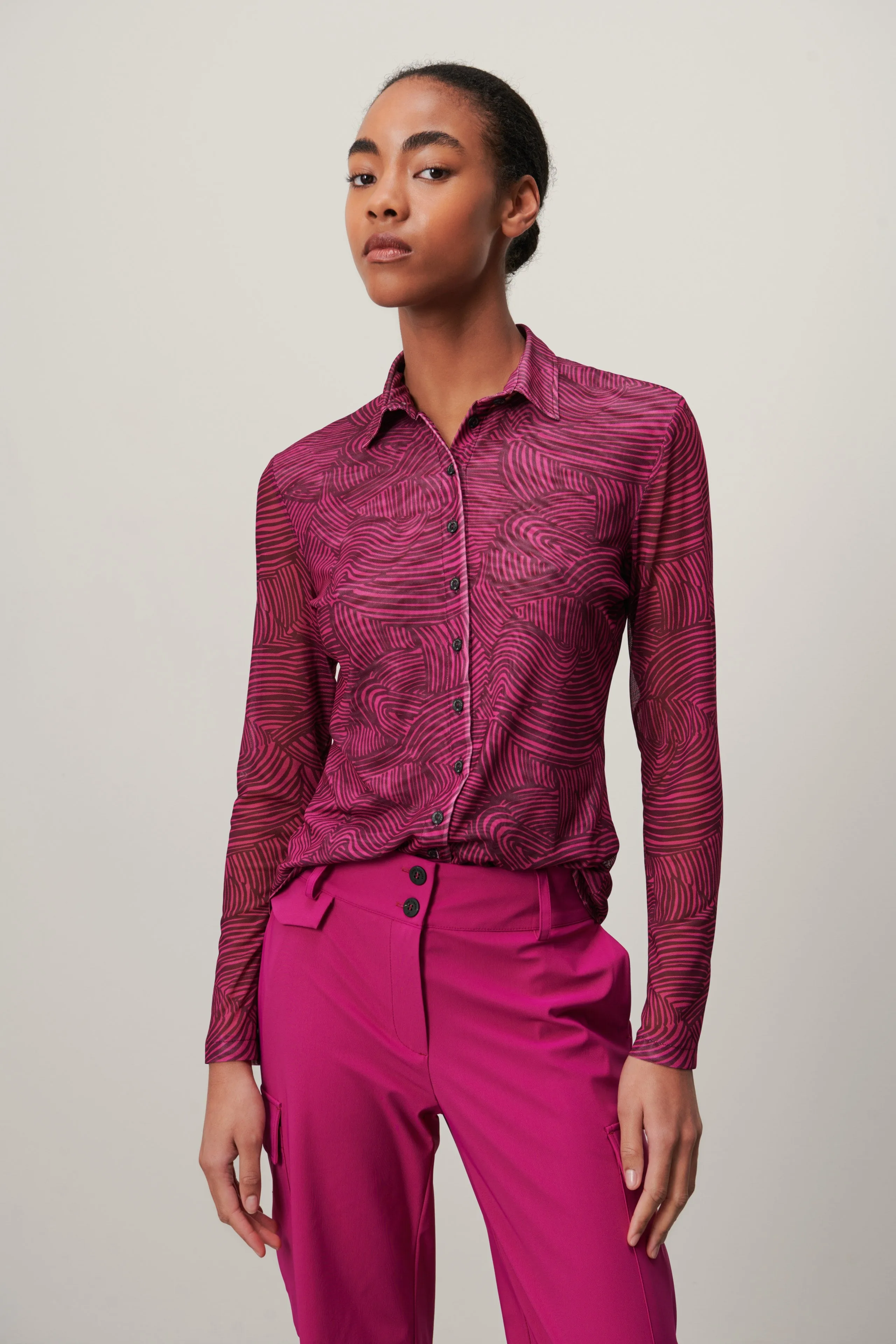 Noel LS Blouse | Fuxia