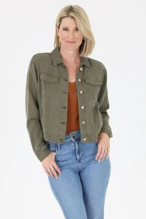 Olive Tencel Denim Jacket