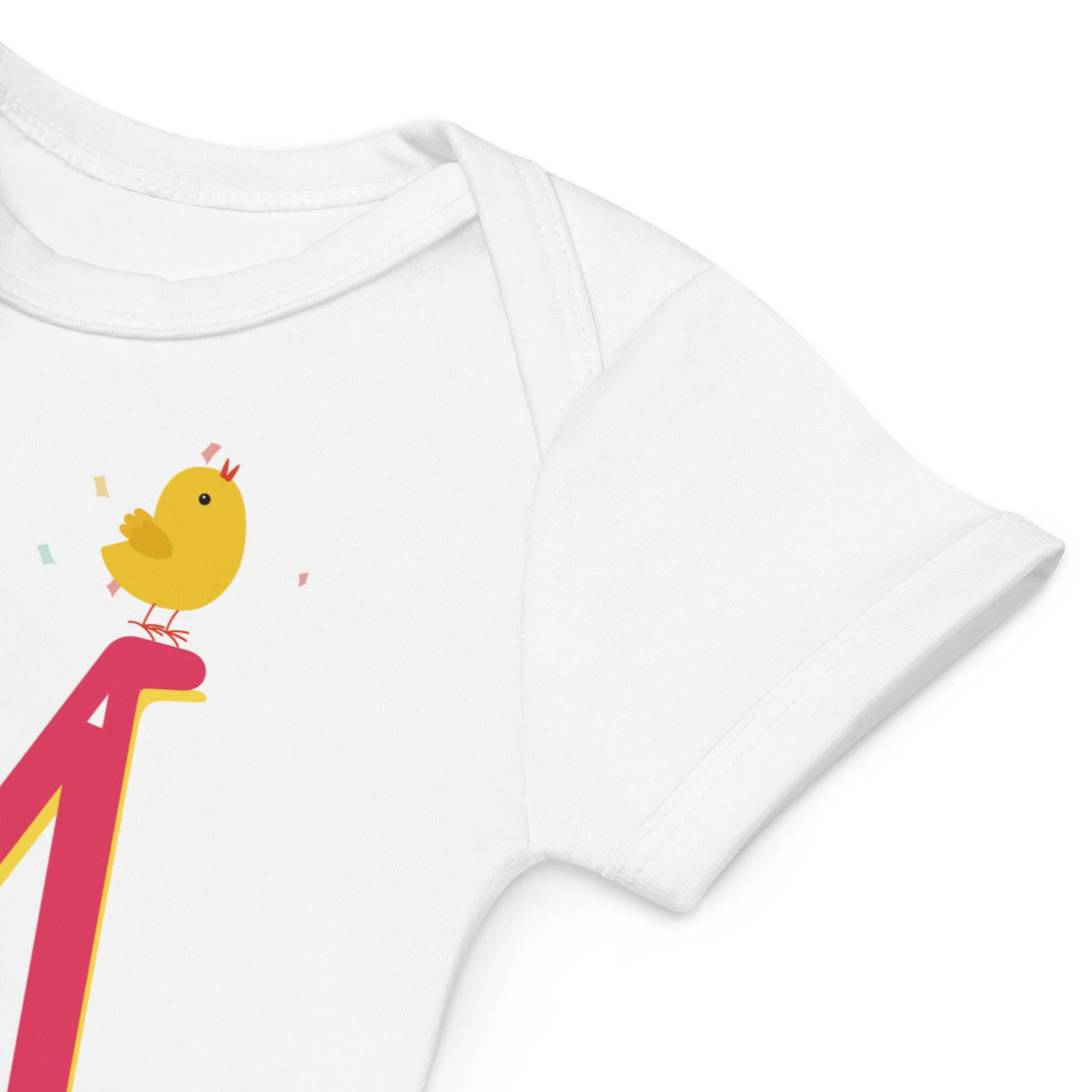 Organic cotton baby bodysuit, Letter M - Fitz & Willow