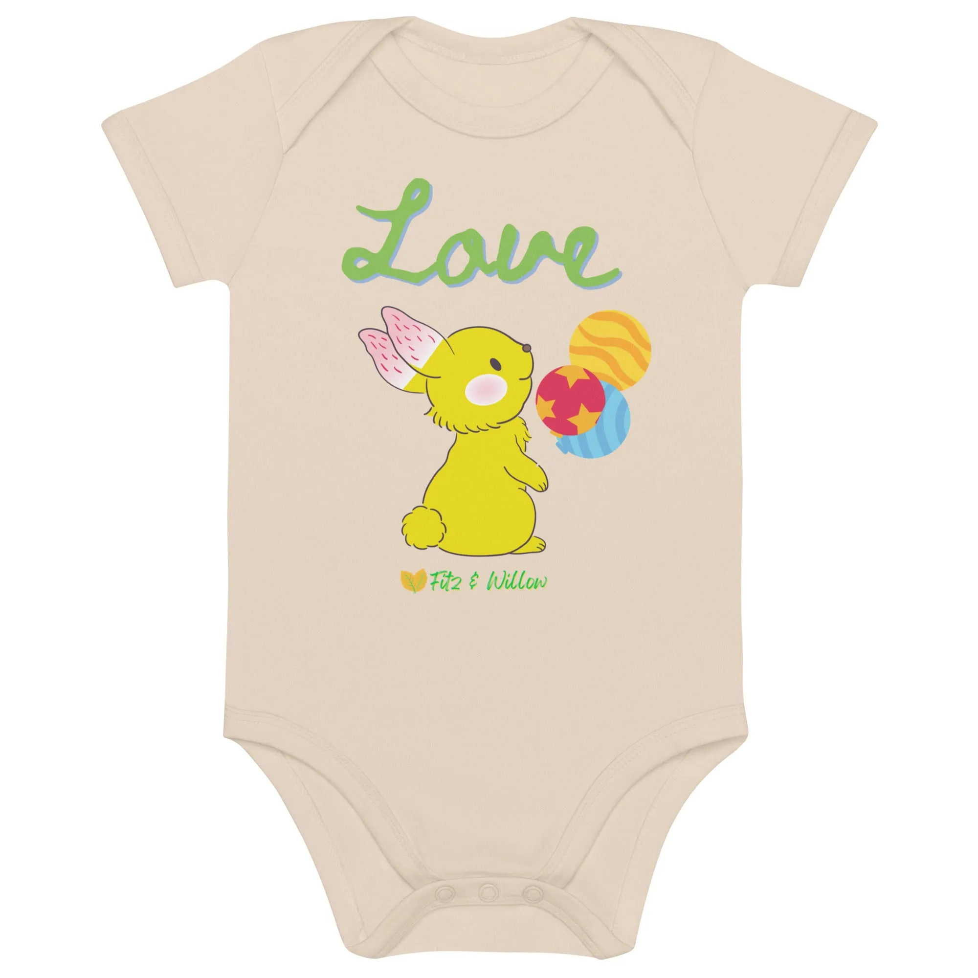 Organic cotton baby bodysuit, Love  Hugo - Fitz & Willow