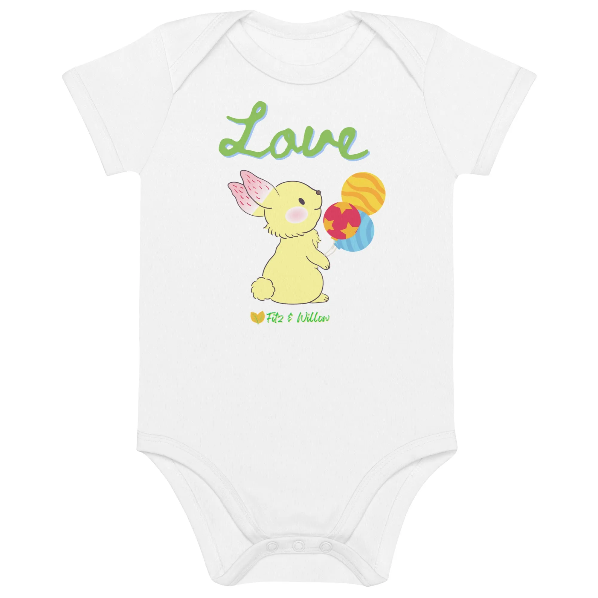 Organic cotton baby bodysuit, Love  Hugo - Fitz & Willow