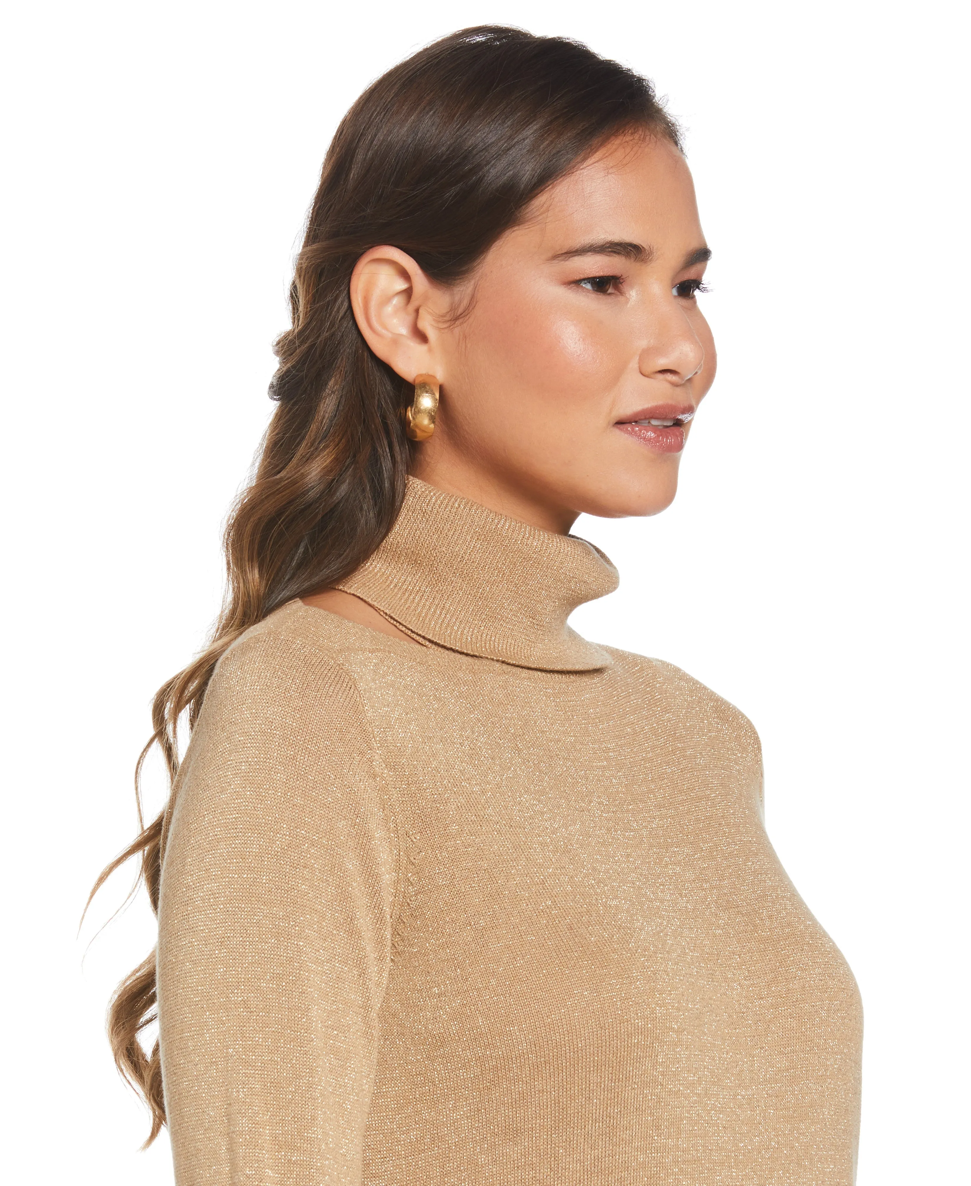 Rib Trim Cut Out Sweater