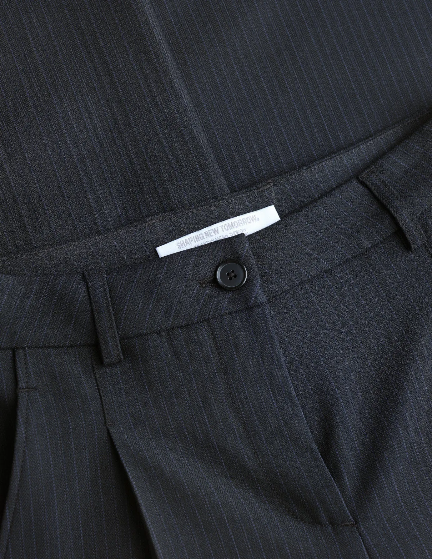 Serene Pants Wide Black Night Pinstripe