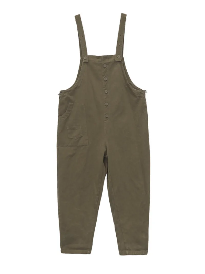 Stay Stylish and Comfortable Women's Loose Solid  Dungarees