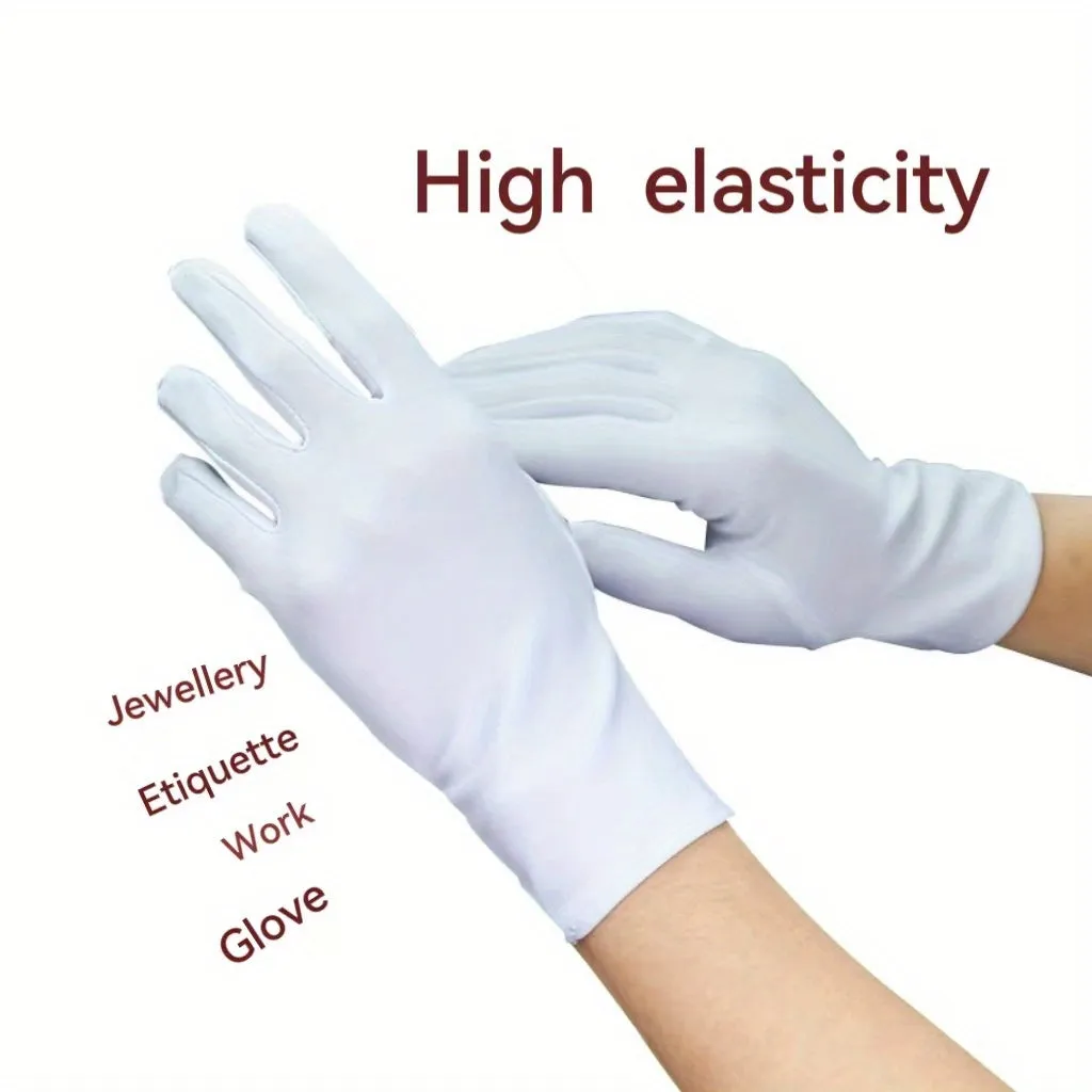 Stretchy White Gloves for Dance Driving and Cycling  Unisex