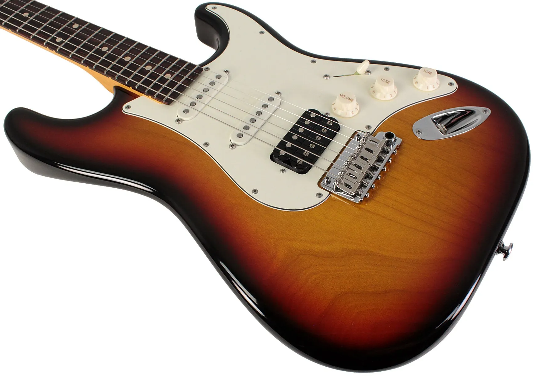 Suhr Classic S Antique Guitar, 3-Tone Burst, Rosewood, HSS