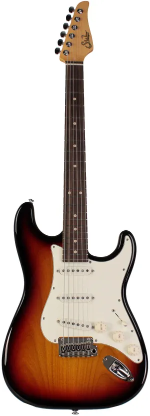 Suhr Classic S Guitar, 3 Tone Burst, Rosewood